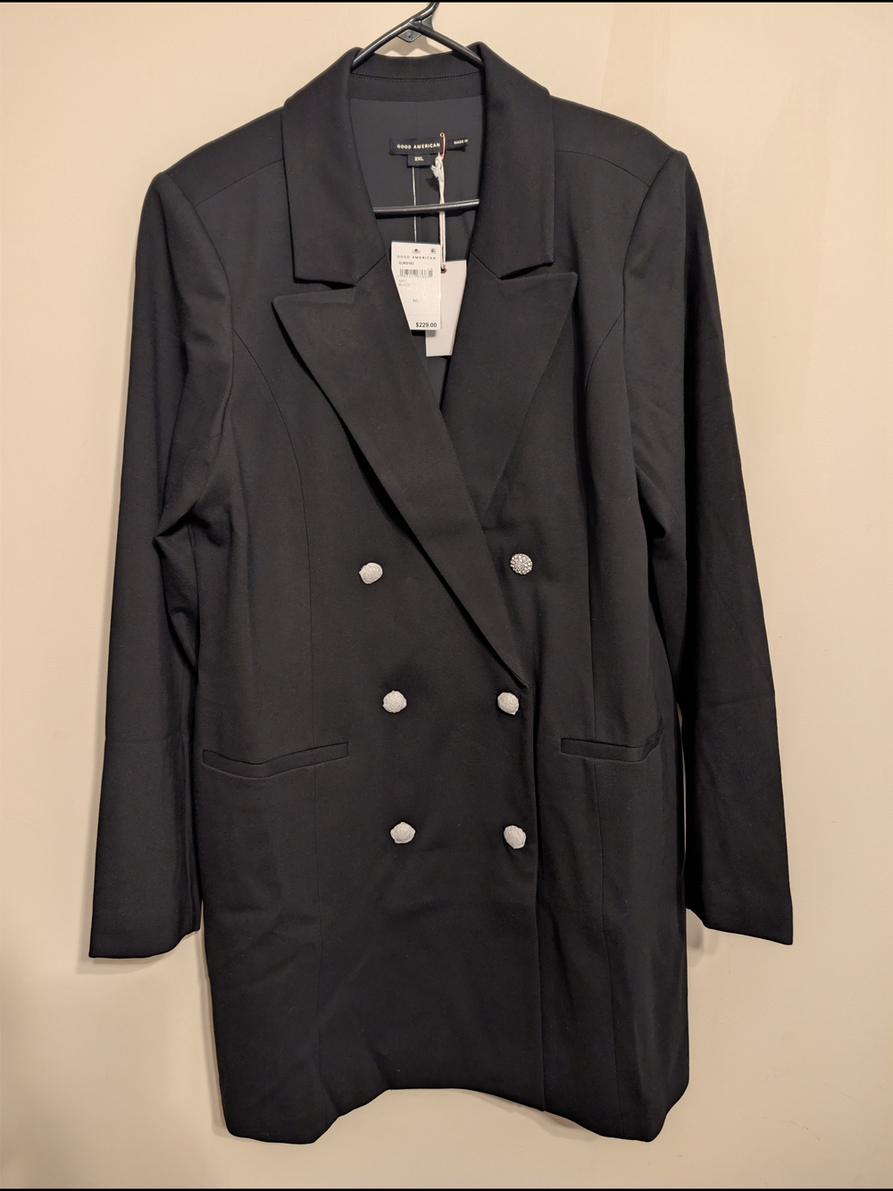 NWT Good American Embellished Blazer Dress / Longline Blazer 2XL